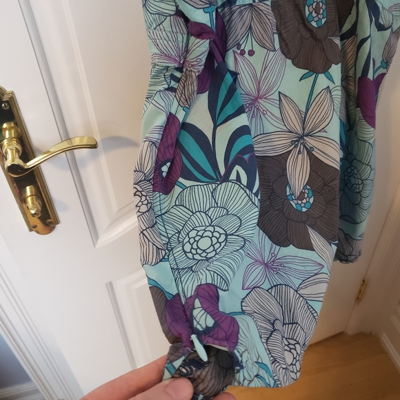 Esprit Floral Tank Top Blouse Tie Waist Crossover - Picture 6 of 8